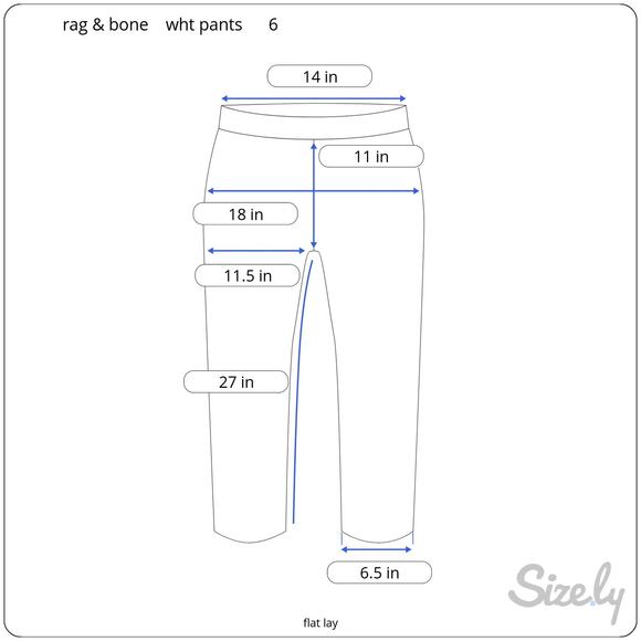 Rag & Bone Simone Snap White Ankle Pants Back Zip Cropped Slim Fit Size 6 - Picture 11 of 11